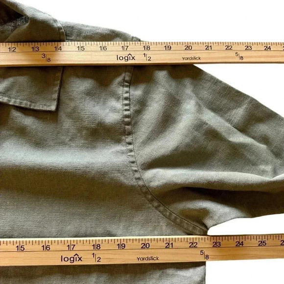 christopher & banks shacket button up long sleeve shirt jacket green size large - Picture 9 of 10